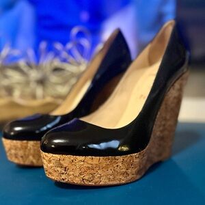 Christian Louboutin “Coroclic” Patent Leather Wedges